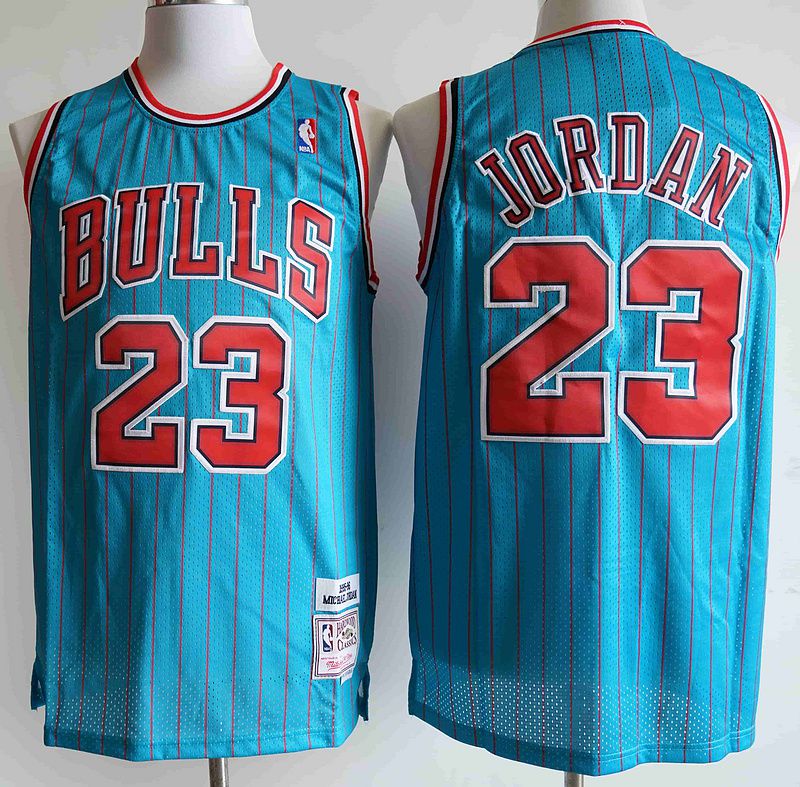Men Chicago Bulls #23 Jordan Blue stripe NBA Jersey